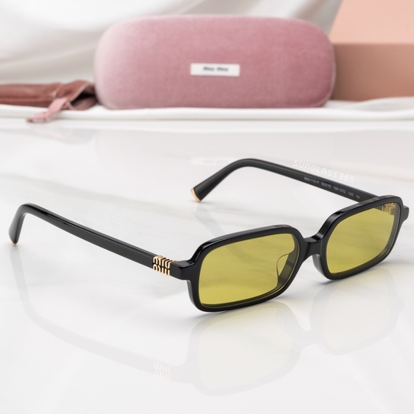 NWT Miu Miu MU 11ZSF-16K07O Black Sunglasses - Picture 6 of 6